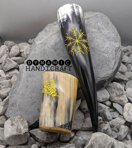 Corne à boire naturelle faite à la main, artisanale, écologique, imitation antique, accessoires de bar, décoration intérieure, durable - Product Image 6