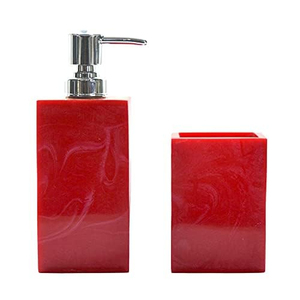 Juego de baño de Resina de alto brillo de lujo con detalles cromados Accesorios elegantes y duraderos para hoteles/hogares - Product Image 2