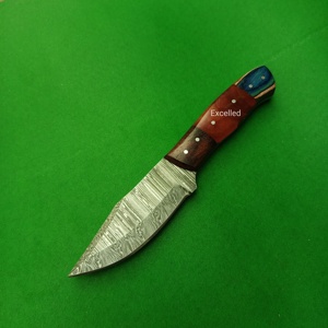 Personalizado hecho a mano de acero de Damasco Bushcraft caza Skinner cuchillo EDC cuchillo de supervivencia Pakka mango de madera y resina cuchillos japoneses - Product Image 1