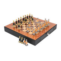 Piezas de Ajedrez de madera chapadas en oro brillante de Metal profesional personalizado de lujo, juegos de mesa, juegos de ajedrez de moda para interiores