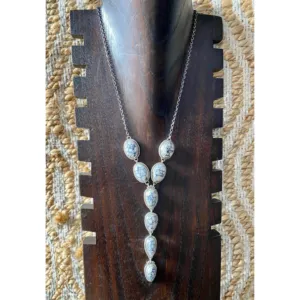 ชุดสร้อยคอเงินแท้ Larry Kaye White Gibbsite Sterling Silver Lariat - Product Image 2