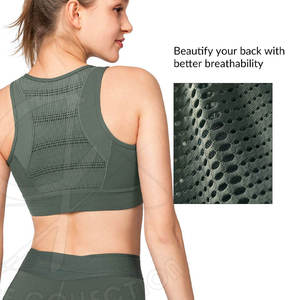 Sujetador deportivo sin costuras para gimnasio al aire libre 100% Spandex/Tela de nailon Sujetador deportivo para mujer superventas con etiqueta privada - Product Image 3