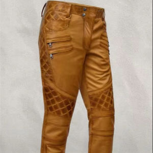 Pantalones de cuero de longitud regular de alta calidad 100%/pantalones de cuero hechos de tela de secado rápido de calidad superior - Product Image 1