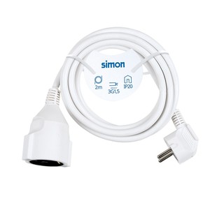 2m. Cavo di prolunga 3x1.5mm. 16A bianco (Simon PL166209) - Product Image 1