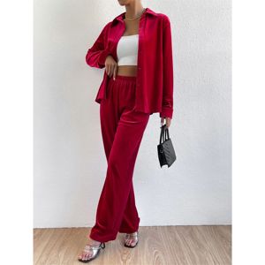 Ensemble 2 pièces pour femme, chaud et douillet pour l'hiver, en polaire, sweat-shirt oversize à capuche et pantalon avec décoration en dentelle, survêtement court 2026 - Product Image 3