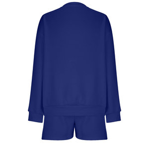 OEM personalizado deporte sudadera pantalones cortos de las mujeres de manga larga con cuello en V de calidad superior sudadera conjunto de ropa de invierno de las mujeres - Product Image 5