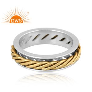 Anillo de banda giratoria de oro de plata de ley fina más vendido, joyería de plata para mujer, regalo para ella - Product Image 2