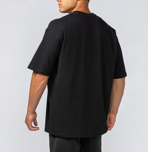 Camisetas de diseño personalizado, camiseta para hombre, camiseta lisa, ropa de calle, Camiseta de algodón pesado con cuello redondo y costilla de gran tamaño para hombre con bolsillo - Product Image 3