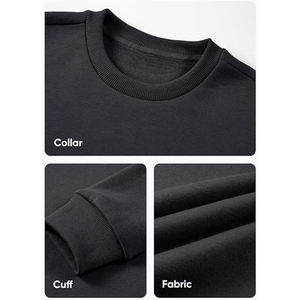 Men's Solid Color Loose Fit Round Neck Sweatshirt with Long Sleeves Factory Printed Pullovers for International Markets - Product Image 5