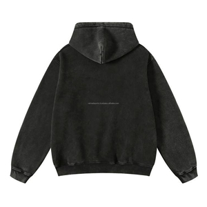 Sudaderas con capucha de diseño más nuevo para hombre 100% algodón serigrafía Logo French Terry Acid Wash sudaderas con capucha de gran tamaño para hombres - Product Image 4