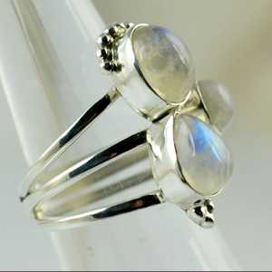 Rainbow Moonstone 925 Sterling Silver Handmade Statement Ring Men's Boho June Birthstone Jewelry Perfect Gift for Her Birthday - Product Image 6