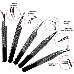 Derniers arrivages Kit d'outils d'extension de cils à prix abordable 5 pièces Kit d'outils d'instruments de soins de beauté à pointe droite et pointue - Product Image 5