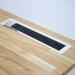 Banc de travail convertible électrique moderne de 168 cm, réglable en hauteur, mobilier de bureau assis-debout, bois de caoutchouc pour usage domestique et en entrepôt - Product Image 5