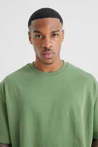 เสื้อยืดผ้าฝ้ายออร์แกนิกสำหรับผู้ชายเสื้อโอเวอร์ไซส์พิมพ์ลายคอสีขาวเปิดไหล่ปล่อยว่างแบบ100% งานตามสั่ง - Product Image 5