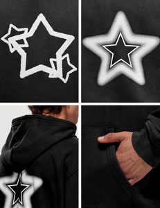 Sweat-shirts unisexes OEM pour femmes et hommes, sweat-shirts surdimensionnés à étoiles Y2k, sweat-shirts délavés à l'acide, sweat-shirts graphiques vintage, streetwear pour couples - Product Image 6
