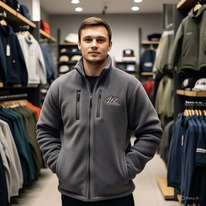 Nuevo diseño de alta calidad, chaqueta informal de lana Polar con logotipo personalizado para hombres, ropa personalizada, chaquetas bordadas con bolsillo - Product Image 5