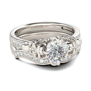 Jeulia Classic Round Cut <b>Skull</b> <b>Ring</b> Set-Perfect Gift - Product Image 3