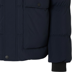 Chaqueta Acolchada Azul Marino para Hombre, Estilo Parka, Resistente al Viento, con Cuello Alto, Bolsillos Grandes, para Invierno y Uso Diario - Product Image 6