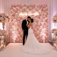 Mur de Fleurs Artificielles pour Mariage, Décoration Extérieure Scène Avancée, Mur Végétal Décoratif pour Cérémonie