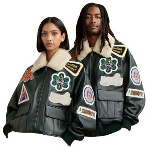 Chaqueta Bomber de cuero unisex clásica: elegante y duradera, perfecta para ropa informal y actividades al aire libre - Product Image 1