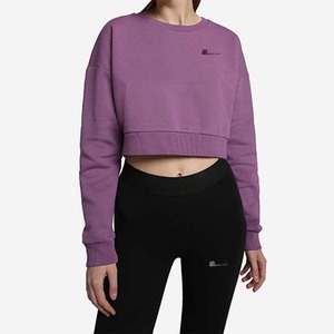 Femmes 2026 haut court solide décontracté Polyester coton éponge Anti-rétrécissement 300g doublé broderie hiver - Product Image 1