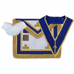 Ensemble de regalia maçonniques ethniques personnalisés, tablier de cérémonie complet en tissu velours, brodé, avec épingle de sûreté, couleur et logo personnalisables, taille sur mesure - Product Image 2