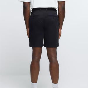 Cinturón con bolsillos laterales y cierre de cremallera, botones, 98% algodón, 2% elastano, negro, pantalones cortos ajustados, Chino - Product Image 3