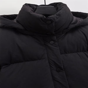 Chaqueta Bomber Acolchada con Capucha Personalizada para Mujer, Chaqueta de Invierno con Cierre, Cortavientos, Transpirable, Abrigo Acolchado Cálido e Informal de Algodón - Product Image 3