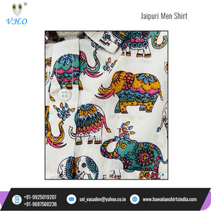 Vente en gros de tissu indien Jaipuri fait à la main fabricant personnalisé tissu de coton imprimé à la main chemise pour hommes - Product Image 2