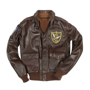 <b>Men</b> Custom Leather Flight <b>Jacket</b> with Classic Style and Embroidered Patches - Perfect for Fashion and Functionality - Product Image 1