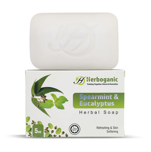 Jabón Sólido Orgánico de Hierbabuena y Eucalipto Herboganic - Hecho a Mano para Todo Tipo de Piel, Antibacterial y de Limpieza Profunda - Product Image 1
