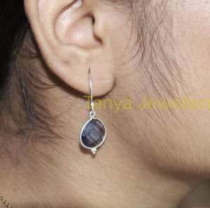 Iolite <b>Earrings</b> 925 Sterling Silver <b>Earrings</b> Blue Stone <b>Earrings</b> <b>Handmade</b> <b>Earrings</b> Dangle <b>Earrings</b> Iolite Jewelry Gift for Women - Product Image 2