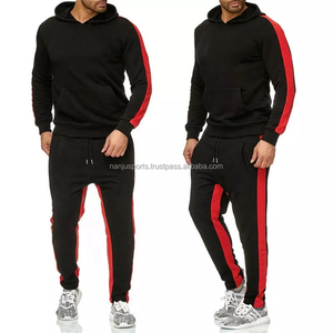 Survêtement personnalisé blanc pour homme, survêtement confortable en coton, fermeture éclair, bande latérale, vêtements d'entraînement - Product Image 5