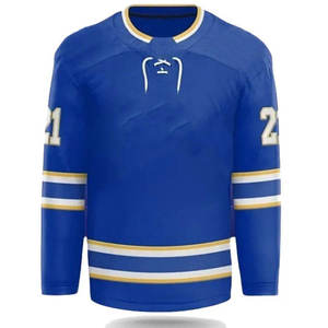 Chandail de sport en jersey de hockey sur glace pour hommes, lettres et chiffres cousus, confortable, prix raisonnable, logo personnalisé OEM - Product Image 3
