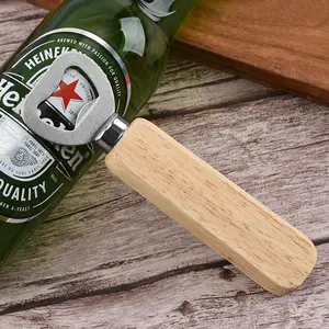 Wholesale Custom Portable Wood Handle Metal Stainless Steel Wooden Travel Corkscrew Beer Bottle Opener