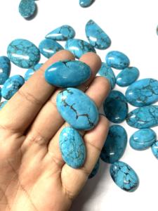 AAA Qualité IGI Certifié Naturel Bleu Magnasite Turquoise Pierre Précieuse Ovale Forme Cabochon Pierres Bijoux Pierres Précieuses Lâches - Product Image 4