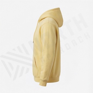 Sweat-shirt à capuche décontracté pour homme, couleur unie personnalisable, automne-hiver, coton épais 400 à 500 g/m², veste polaire imprimée - Product Image 3