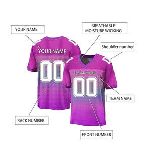 Camiseta de Fútbol Americano Sublimada Personalizada en Oferta, Nombre del Equipo Personalizado, Diseños Personalizados, Uniforme - Product Image 6