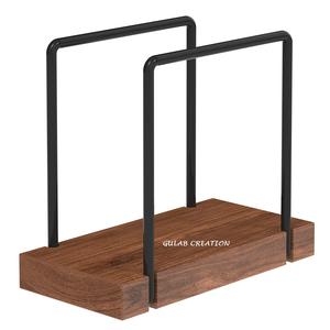Handcrafted Wooden <b>Napkin</b> <b>Holder</b> for Table with Black Steel Wire Rustic Modern Tissue Stand for Kitchen or Dining Decor - Product Image 1