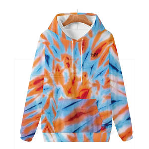 Sudadera con capucha de gimnasio para hombre de alta calidad con patrón Tie-Dye tela personalizable para la gran oferta de invierno - Product Image 1