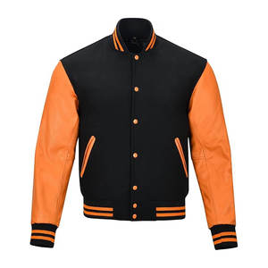 Veste universitaire personnalisée de qualité supérieure pour hommes avec col montant en laine et cuir Letterman hiver Service OEM disponible - Product Image 3