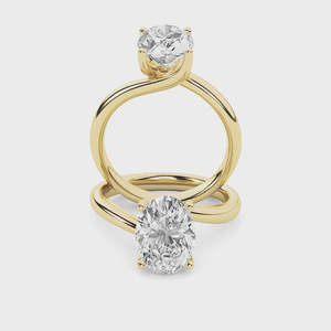 Bague en diamant Rectangle taille ovale en or bijoux de luxe élégants accessoires de mode pour femmes élégantes pour fiançailles cadeau de mariage - Product Image 2