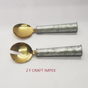 ชุดช้อนสลัดแบบทูโทนทำจากไม้และสเตนเลสสตีลชุดช้อนเสิร์ฟอุปกรณ์ในครัวดีไซน์ใหม่มาแรง - Product Image 5