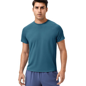 เสื้อยืดออกกำลังกายผ้า100% ผู้ชายสะท้อนแสงระบายอากาศได้ดีเสื้อฝึกซ้อมกลางแจ้งผ้าคอตตอนแห้งเร็วทรงหลวม - Product Image 1