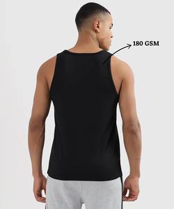 Débardeur Homme Flex Vest Importé en Lycra Dotknit Sans Manches (180 GSM) Col Rond Musculation Course Fitness Gym - Product Image 2