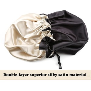 Gorro de Satén Cómodo para el Cuidado del Cabello Nocturno, Suave, 100% Poliéster, Ajustable, Fijación Segura, Uso en Todas las Estaciones - Product Image 4