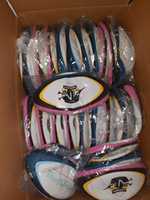 Ballon de rugby en caoutchouc durable 3 plis, vessie en latex, prise en main agréable, équipement d'entraînement, logo personnalisé imprimé pour les clubs de football
