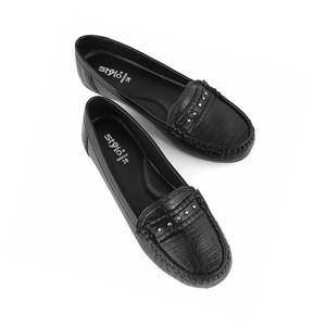 Noir WN4323 Moccasin Chunky Chaussures - Product Image 1