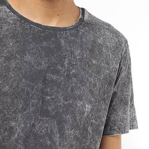 Vintage Lightweight Acid Wash T-<b>Shirt</b> for Men <b>Quilted</b> 100% Cotton Short Sleeve Breathable Letter Pattern Worested Fabric - Product Image 3