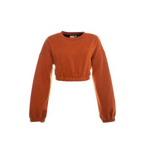 Jersey informal de manga larga con dobladillo acanalado y mangas para mujer, Tops cortos, sudaderas para todas las estaciones personalizadas - Product Image 2